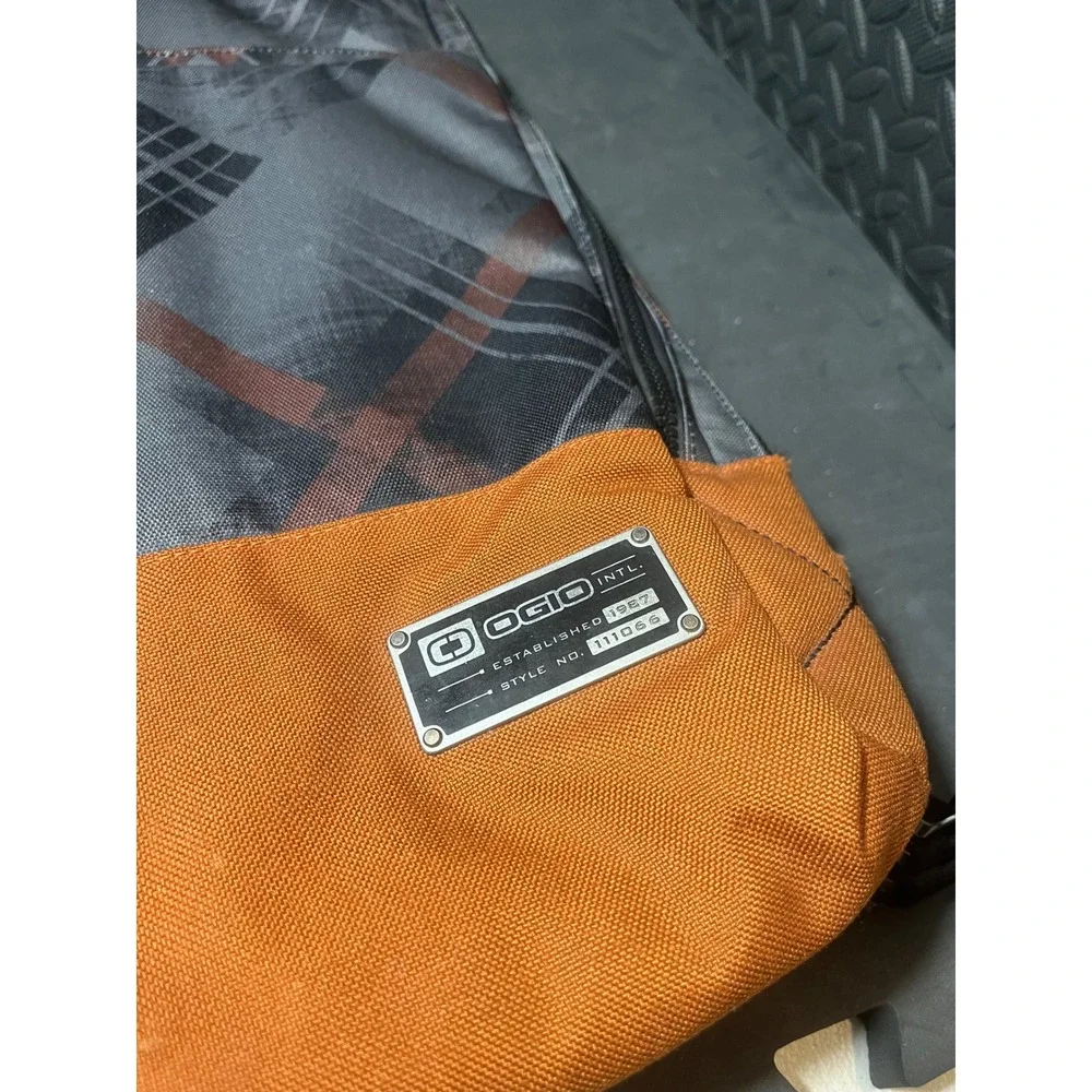 OGIO Covert Backpack Mens OS Orange Gray Plaid Style 111066 Laptop Tech Bag